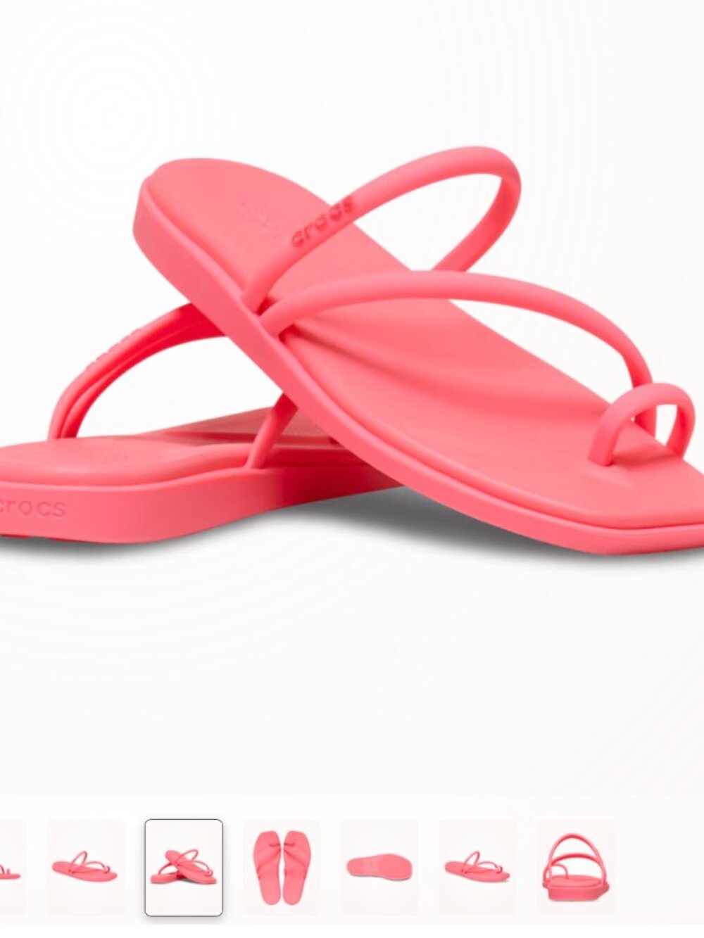 Share Crocs Women's Miami Toe Loop Sandal pink Size 8